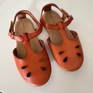 Zara real LEATHER SANDALS girls size 24 (8 in toddler)